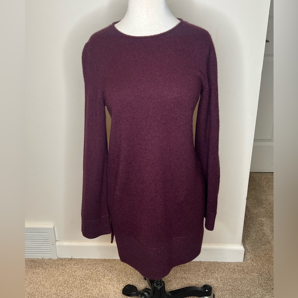 Vince Burgundy Cashmere Long Length Sweater Women's S